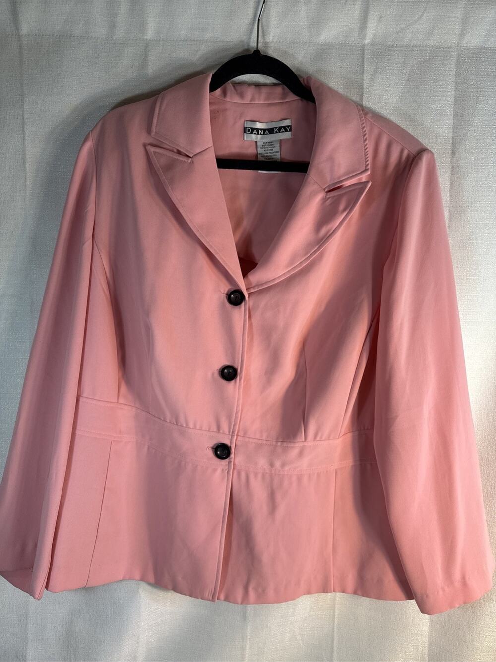 Dana Kay Womens Plus Size Pink Polyester Blazer Pink With Buttons Sz 20W